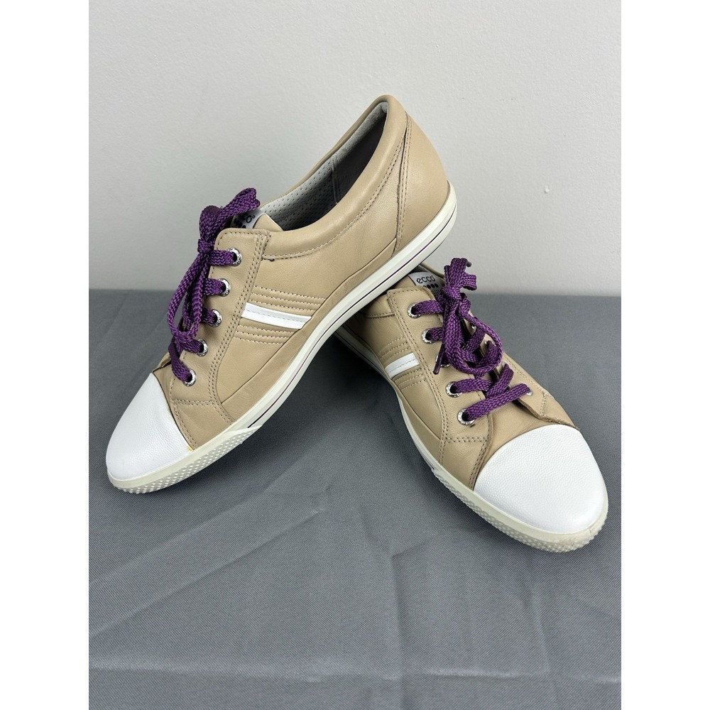 Ecco Street Spikeless Women's Golf Shoes Leather Tan / White Size EU 41/US 9.5